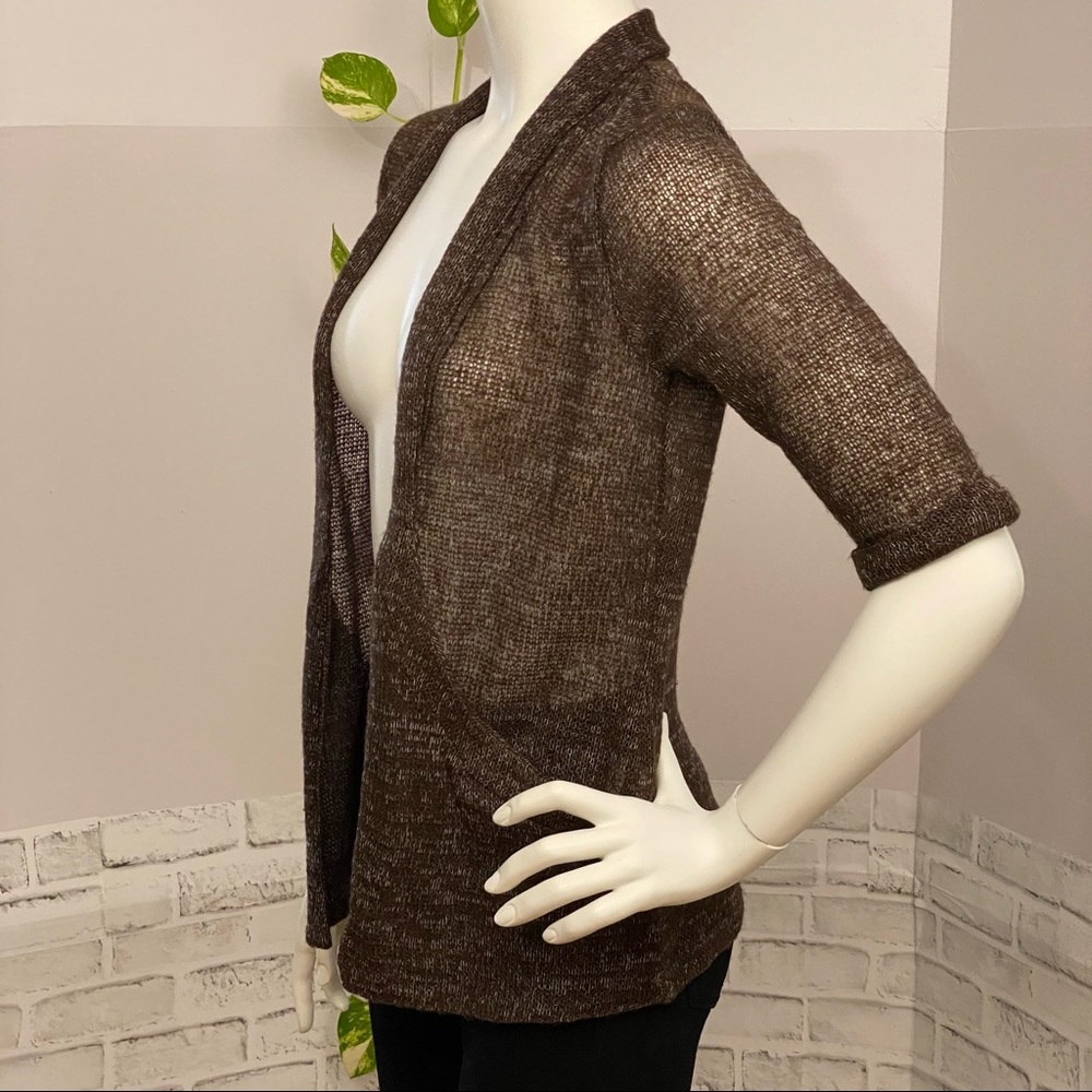 SOLD | NWOT Lightweight Brown Wool Short-Sleeve Sweater